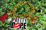 Pretty Dope Sass Charm Bracelet ( Gold) - Mz. Sassy E Boutique