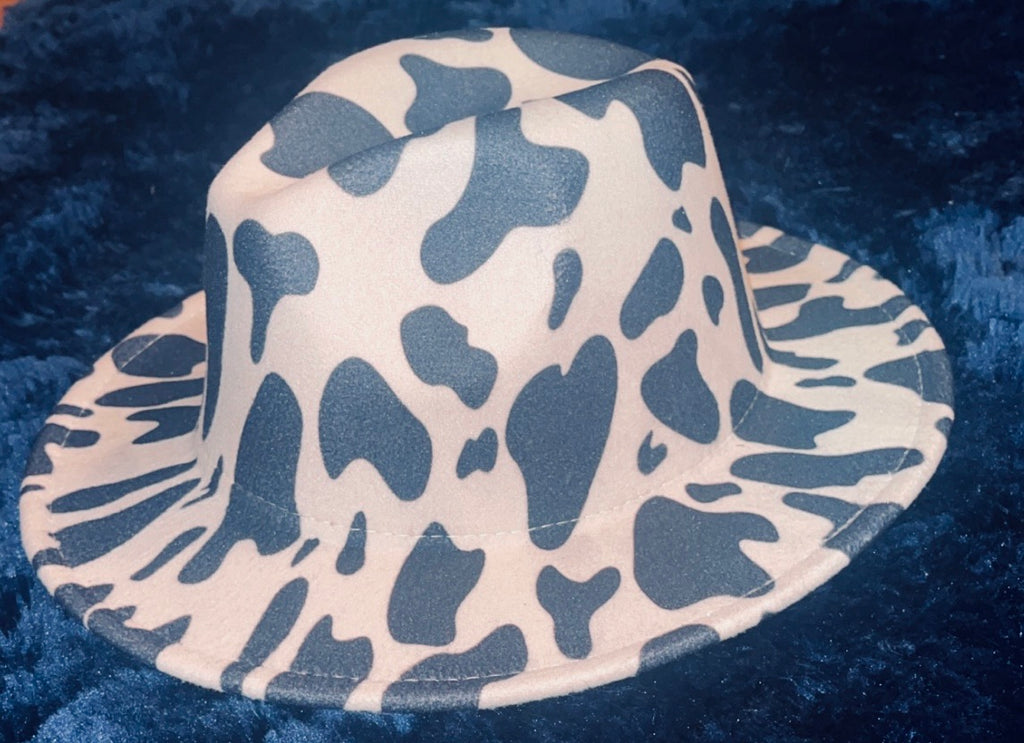 Cow Print Fedora Hat - Mz. Sassy E Boutique