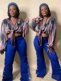 MultiColor Sheer Tie up SHIRT ONLY! - Mz. Sassy E Boutique