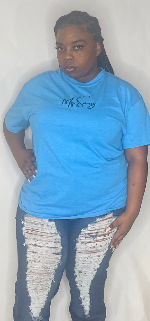 Blue T- Shirt - Mz. Sassy E Boutique
