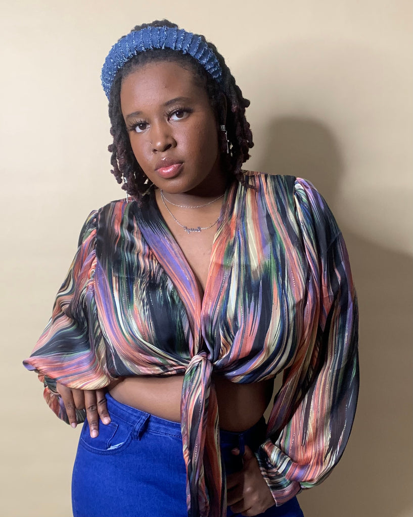 MultiColor Sheer Tie up SHIRT ONLY! - Mz. Sassy E Boutique
