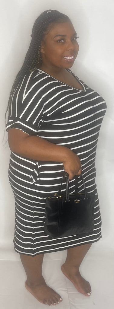 Black & White Stripe Dress - Mz. Sassy E Boutique