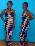 Stripe Dress- Royal