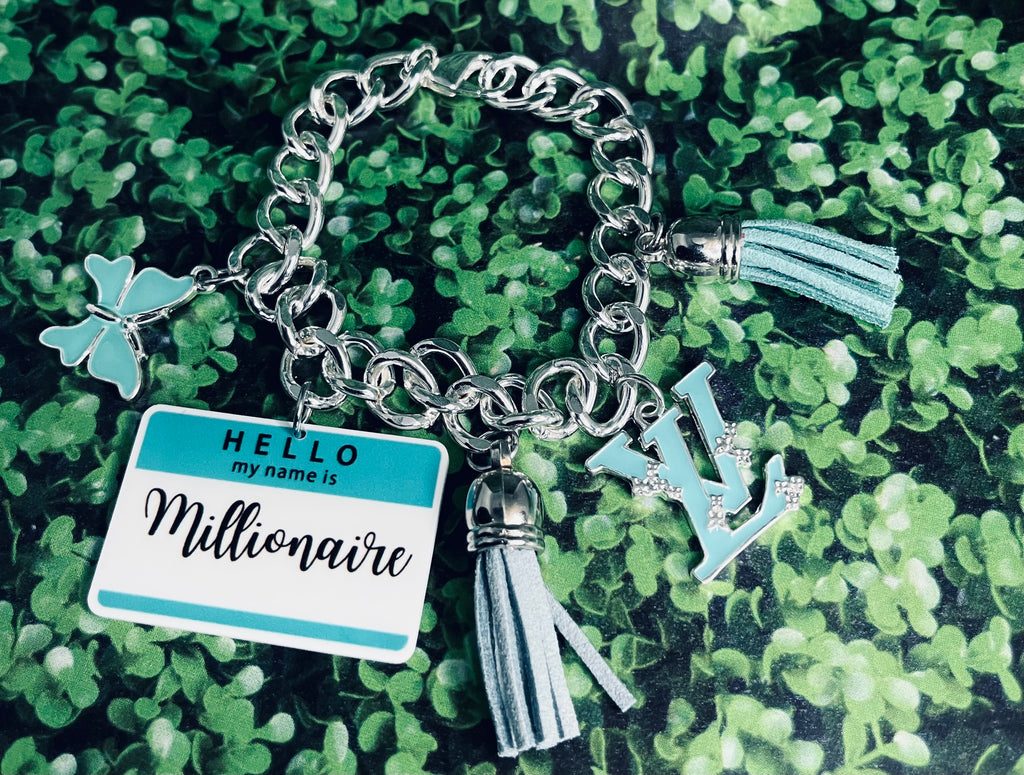 Millionaire Sass Charm Bracelet ( Silver) - Mz. Sassy E Boutique